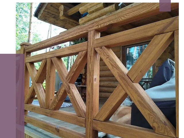 Деревянные перила под ключ в Апшеронске от 7686 руб. 