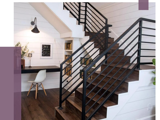 Перила для лестницы в доме в Апшеронске от 7430 руб. — ПРОЛЁТ-Пшр