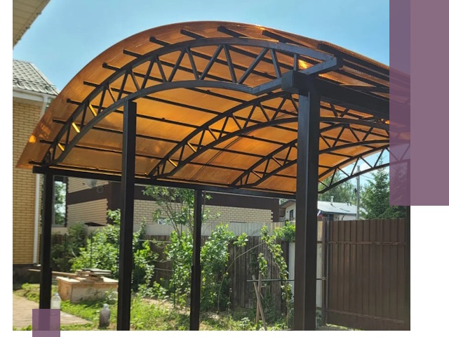 Изготовление навесов под ключ в Апшеронске из качественных материалов