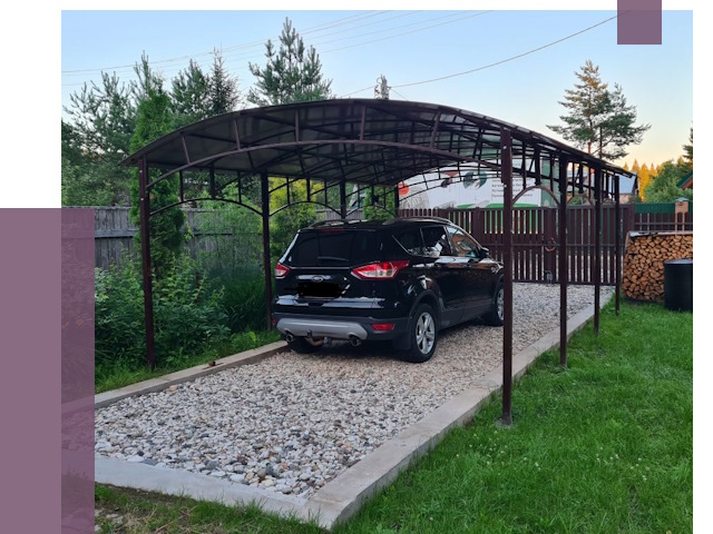 Навесы для автомобиля в Апшеронске от 13169 руб.  | ПРОЛЁТ-Пшр