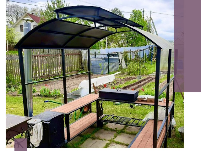 Навесы для барбекю в Апшеронске: изготовление, монтаж и демонтаж