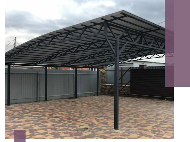 Металлические навесы под ключ в Апшеронске — изготовление и монтаж