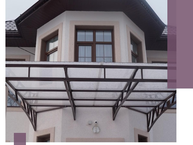 Козырьки из поликарбоната под ключ в Апшеронске