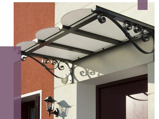 Односкатные козырьки в Апшеронске от 8403 руб.  | ПРОЛЁТ-Пшр