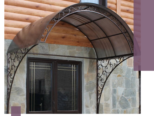 Арочные козырьки под ключ в Апшеронске: изготовление и монтаж
